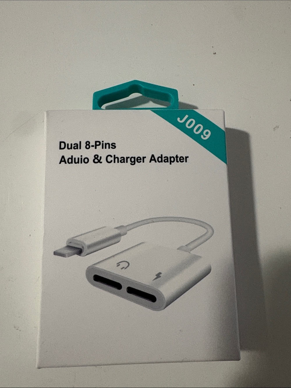Dual 8-Pin Audio & Charger Adapter - White